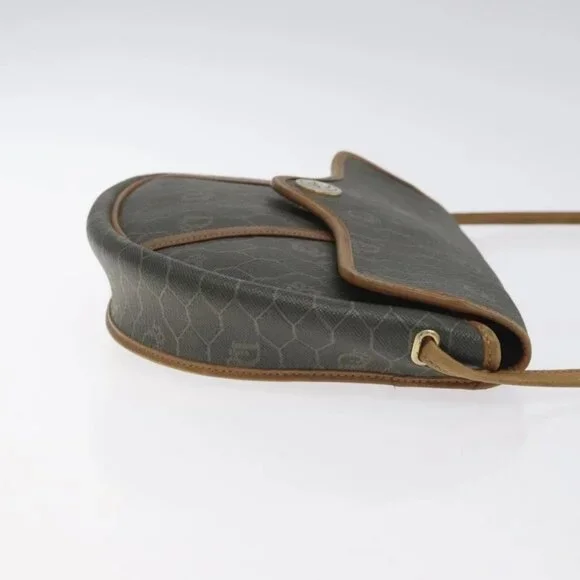 Christian Dior Honeycomb Canvas Shoulder Bag PVC Green Gold Auth 125741 - Picture 4 of 15